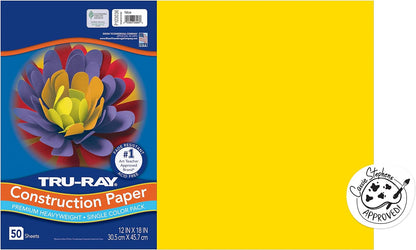 ® Heavyweight Construction Paper, Yellow, 12" X 18", 50 Sheets