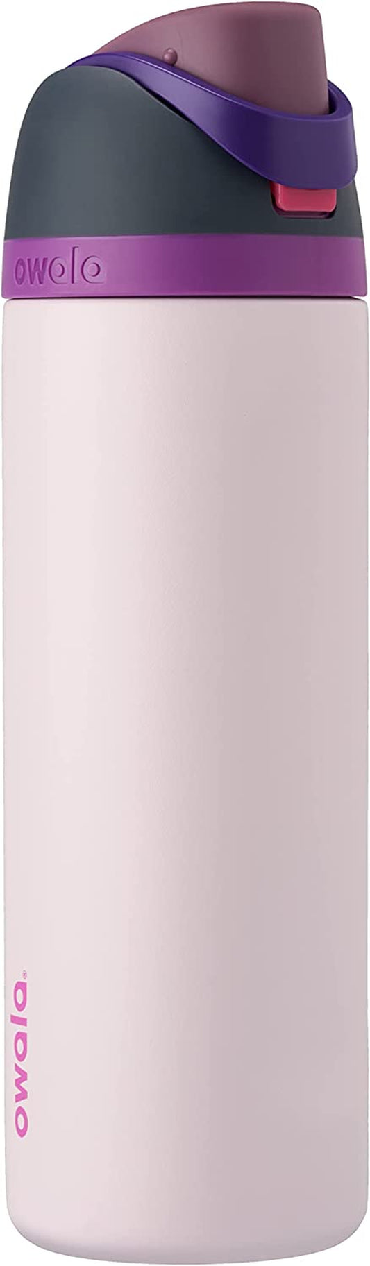 Freesip Insulated Stainless Steel Water Bottle with Straw for Sports and Travel, Bpa-Free, 24Oz, Dreamy Field