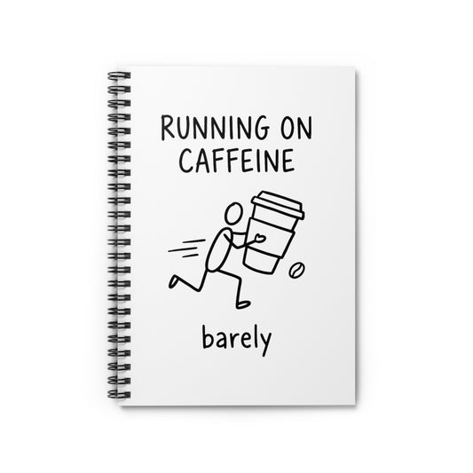 Spiral Journal Notebook, Running On Caffeine, School Gift, Book Collector