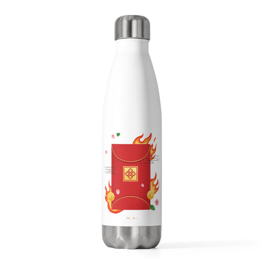 Red Envelope Horse Emblem (Gold Foil) | 20oz Insulated Stainless Tumbler Bottle | Lunar New Year Gift for Family & Teachers | Bold Red