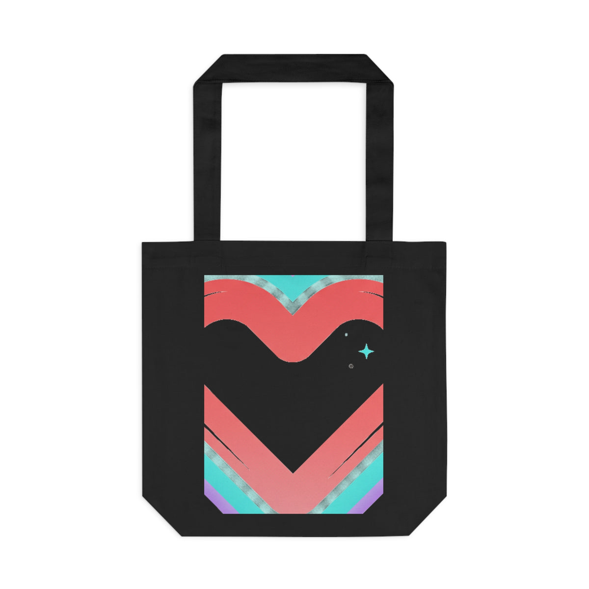 Neon Heart Glow | Cotton Tote Bag for Everyday + Campus | Valentine & Galentine Gift for Her, Friends | Y2K Aesthetic
