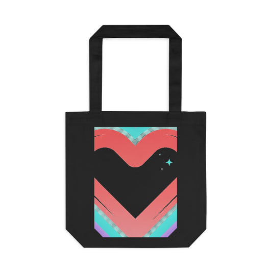Neon Heart Glow | Cotton Tote Bag for Everyday + Campus | Valentine & Galentine Gift for Her, Friends | Y2K Aesthetic