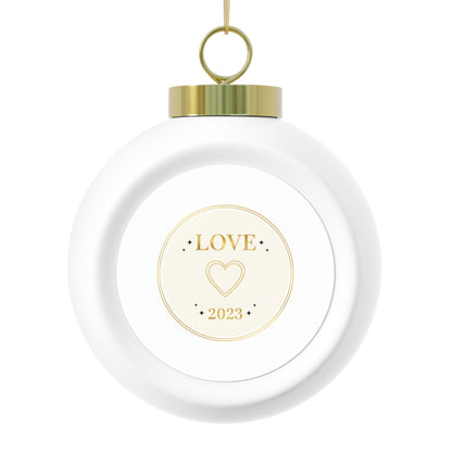 Christmas Ball Ornament - Love Script on Glossy Ceramic