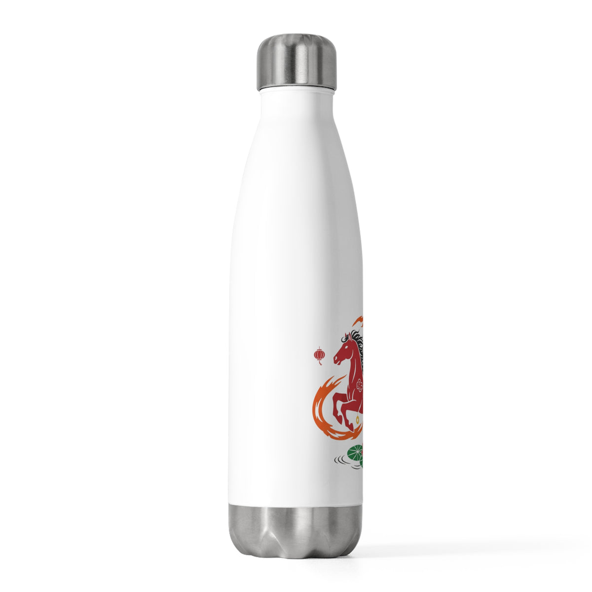 Fire Horse Leaping Lotus Pond | 20oz Insulated Stainless Steel Tumbler Bottle | Lunar New Year Gift for Family & Teachers | Paper Cut Art