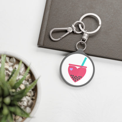 Boba Tea Heart Love | Keyring Tag for Bags & Keys | Valentine & Galentine Gift for Friends/Couples | Y2K Aesthetic