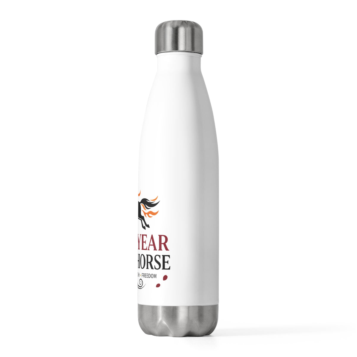 Lucky An Fire Horse 2026 | 20oz Insulated Tumbler Bottle, Stainless Steel | Lunar New Year Gift for Family & Friends | Red Gold