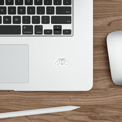 Line Art Heart Hands | Die-Cut Vinyl Sticker for Water Bottles & Laptops | Valentine & Galentine Gift | Minimal Y2K Aesthetic