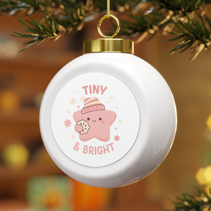Christmas Ball Ornament Tiny & Bright Minimal Typography