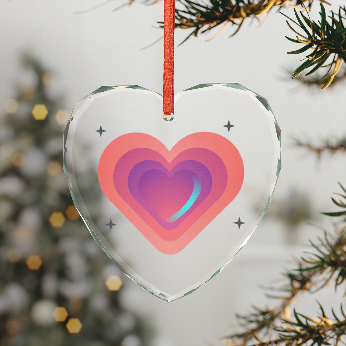 Gradient Blob Heart | Crystal Glass Heart Ornament for Valentine Decor | Galentine’s, Couples, Bestie Gift | Y2K Aesthetic