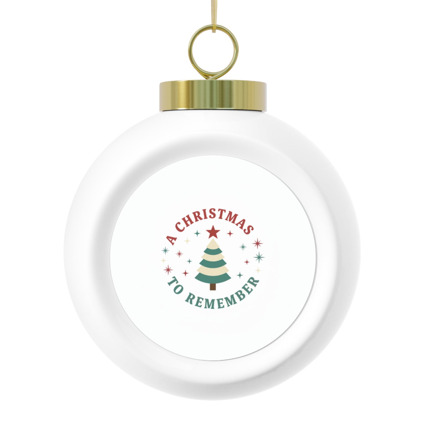 Christmas Ball Ornament — A Christmas To Remember, Vintage Ceramic