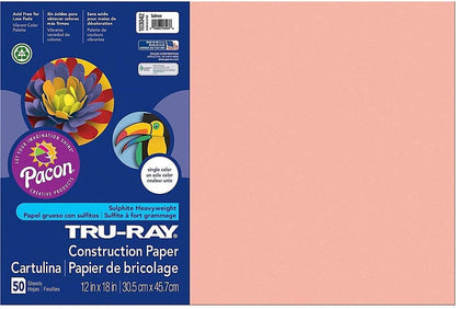 ® Heavyweight Construction Paper, Salmon, 12" X 18", 50 Sheets