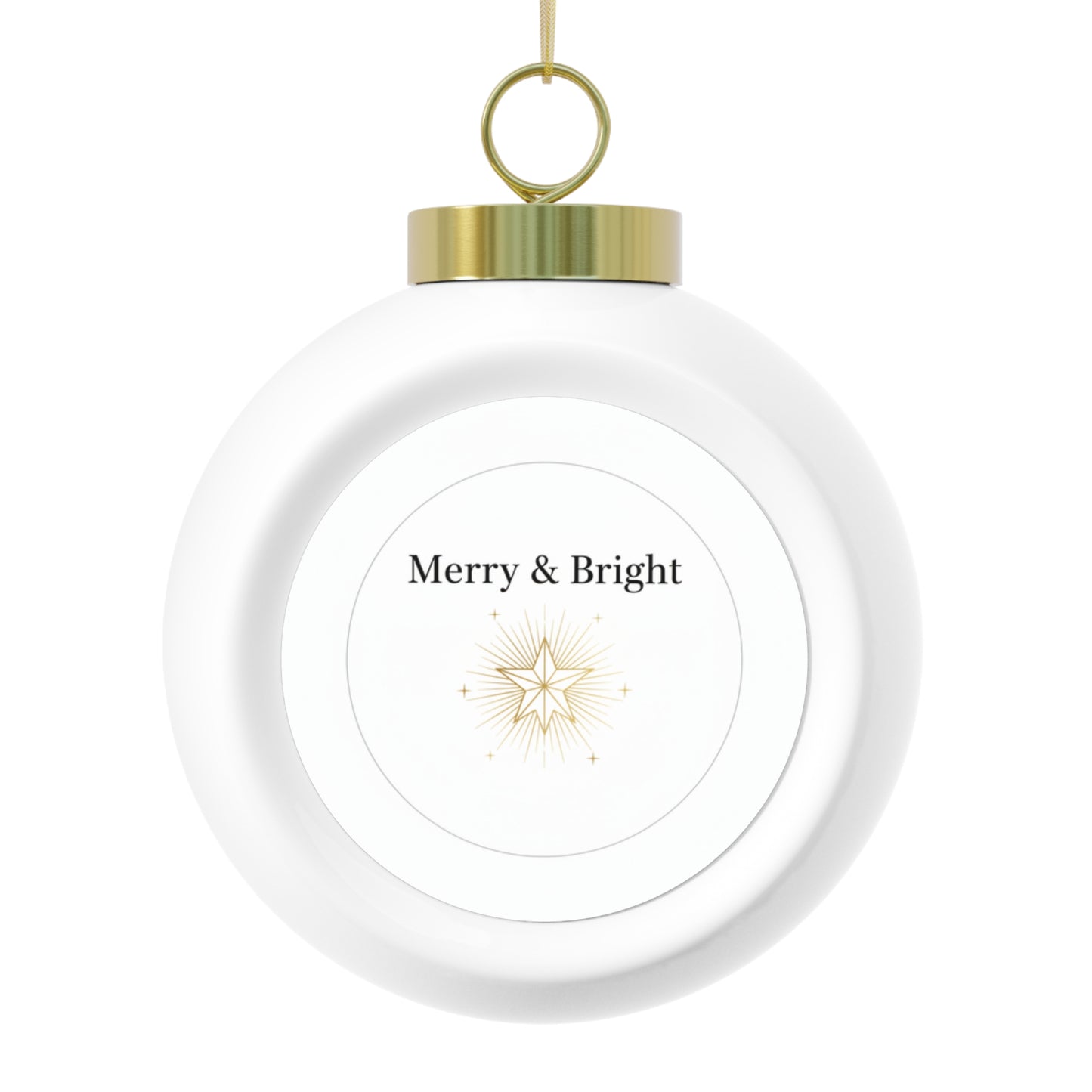 3-inch Ceramic Christmas Ball Ornament - Merry & Bright
