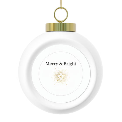 3-inch Ceramic Christmas Ball Ornament - Merry & Bright