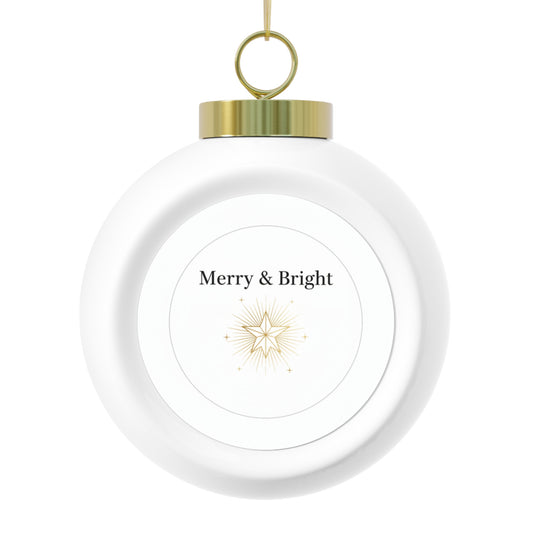 3-inch Ceramic Christmas Ball Ornament - Merry & Bright