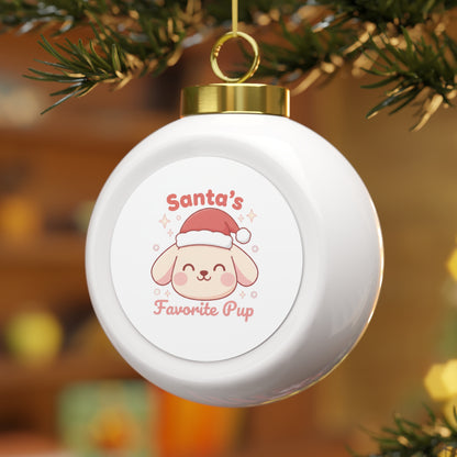 Christmas Ball Ornament — Santa's Favorite Pup Dog Holiday Ornament