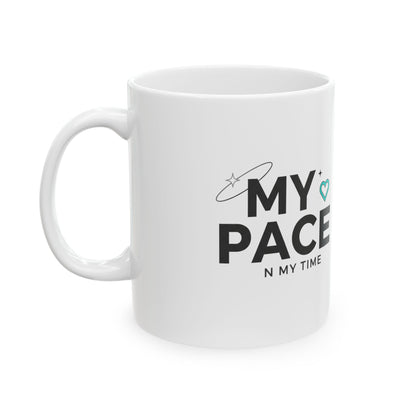 Growing At My Own Pace | 11oz Ceramic Coffee Mug, Snail Crown | Galentine’s & Self-Care Gift for Friends | Y2K Aesthetic Valentine