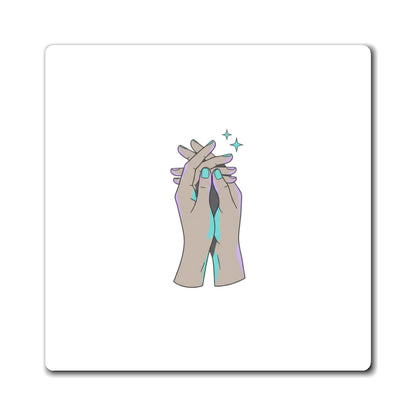 Intertwined Hands Line Art | Sublimation Magnet for Locker & Fridge | Valentine & Galentine Gift | Modern Minimal Y2K