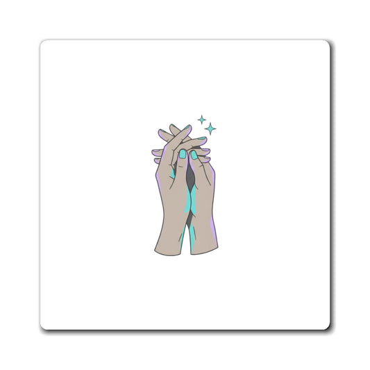 Intertwined Hands Line Art | Sublimation Magnet for Locker & Fridge | Valentine & Galentine Gift | Modern Minimal Y2K