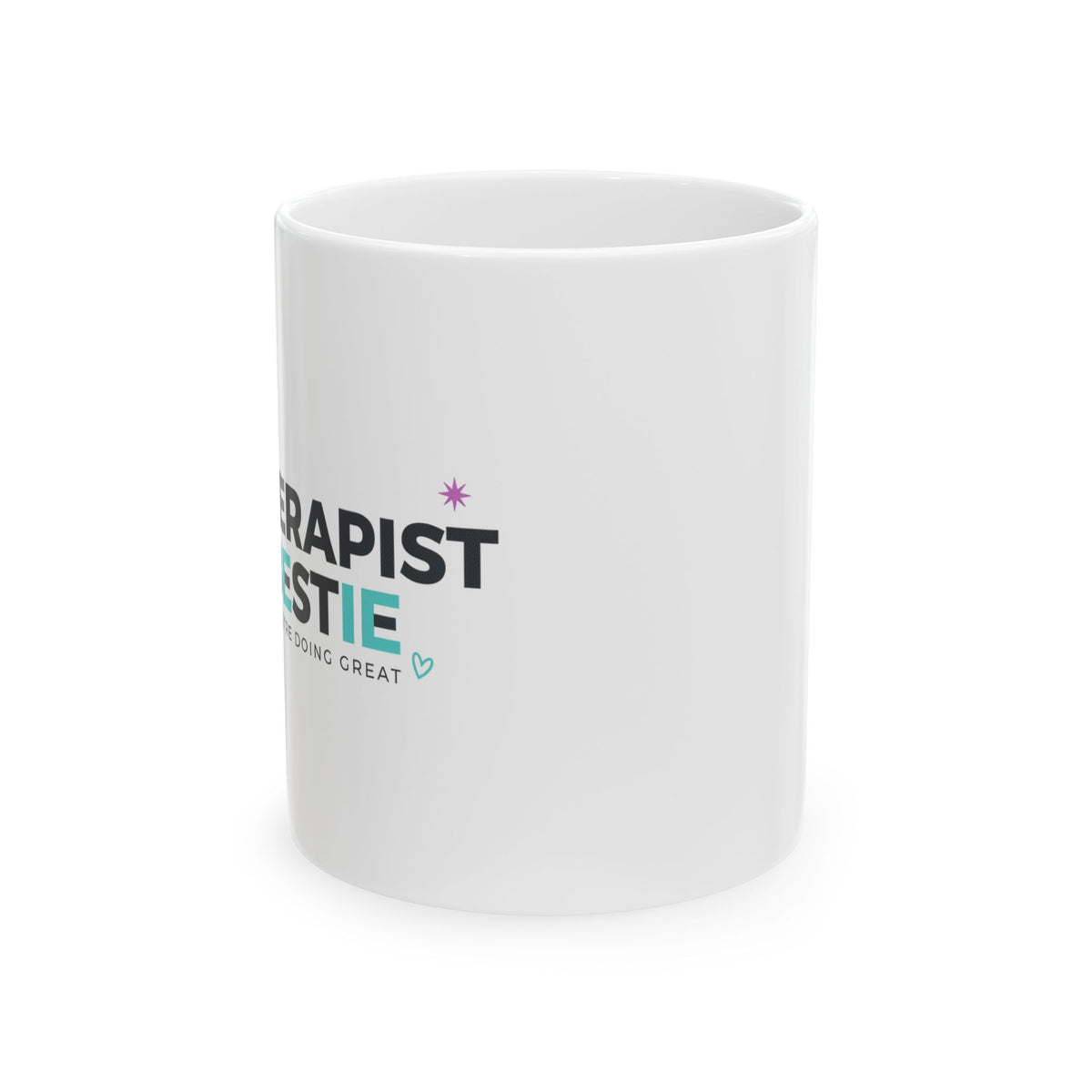 You’re Like My Therapist But Free | 11oz Ceramic Coffee Mug for Bestie | Galentine’s & Friend Gift | Minimal Y2K Valentine