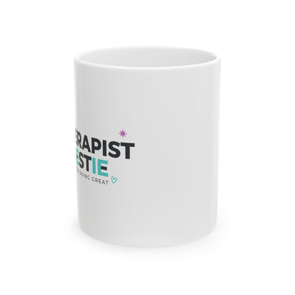 You’re Like My Therapist But Free | 11oz Ceramic Coffee Mug for Bestie | Galentine’s & Friend Gift | Minimal Y2K Valentine
