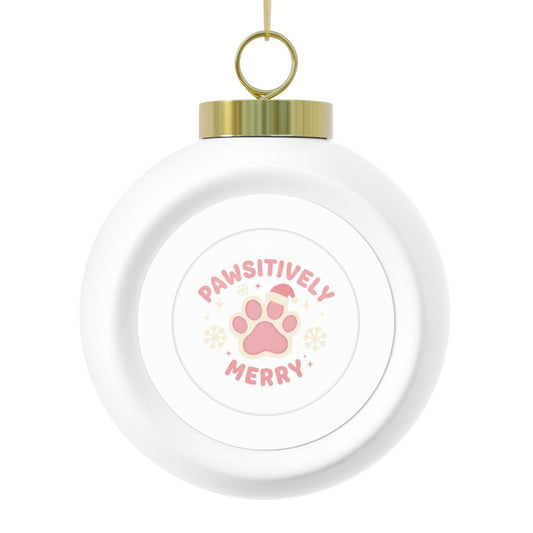 Christmas Ball Ornament - Pawsitively Merry Pet Holiday Design