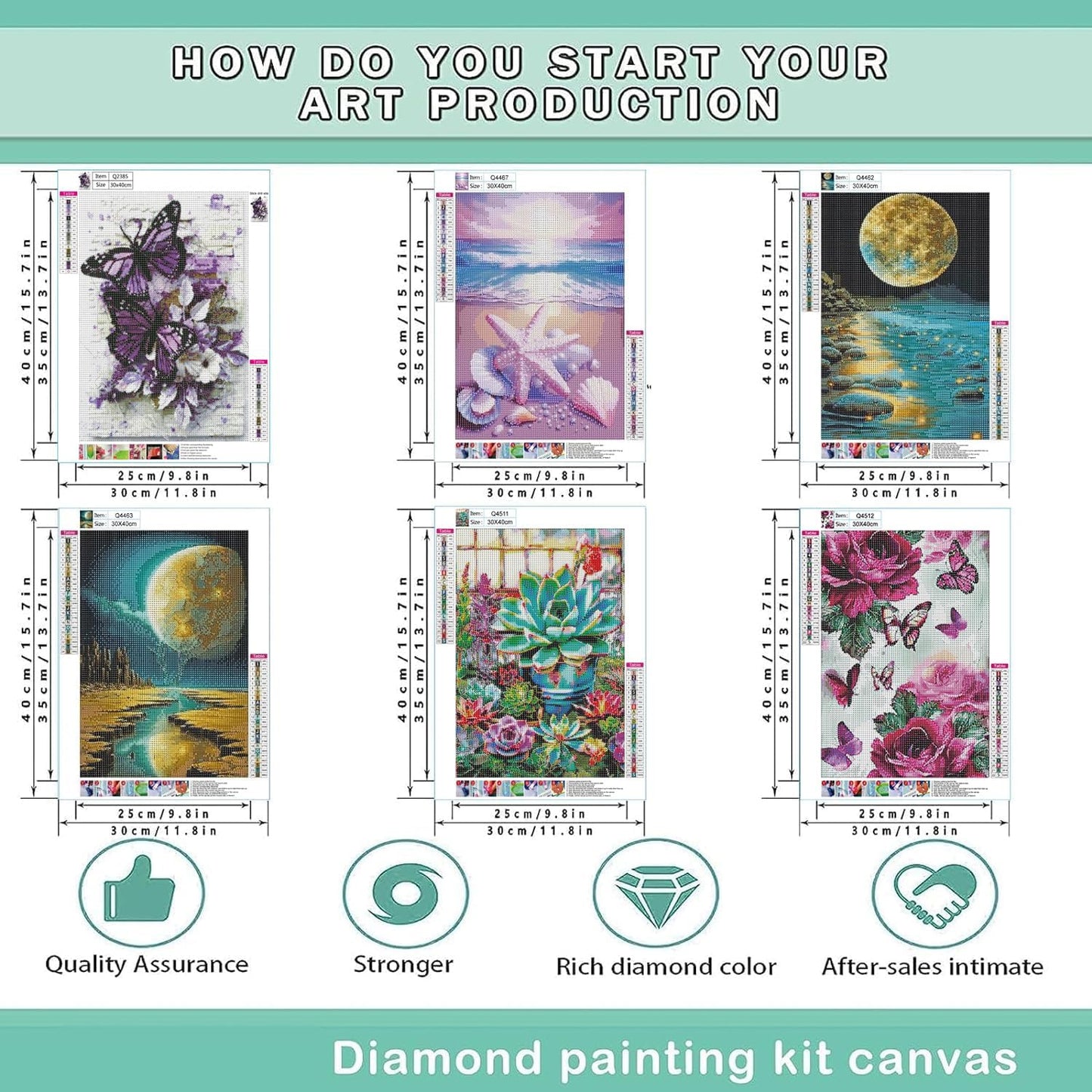 6 Pack Butterflys Diamond Painting Kit Full Drill 5D Diamond Painting by Number Kits for Adults Beginners Home Wall Decor 16X20 Inch