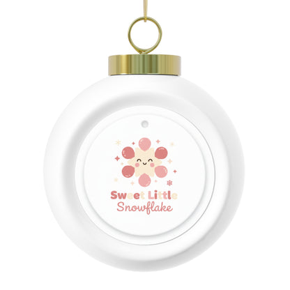 Christmas Ball Ornament Sweet Little Snowflake - Glossy Ceramic