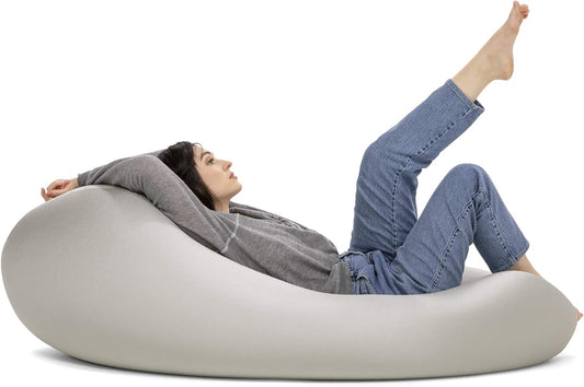 Nimbus Spandex Bean Bag Chair for Adults-Furniture for Rec, Family Rooms and More, Large, Silver