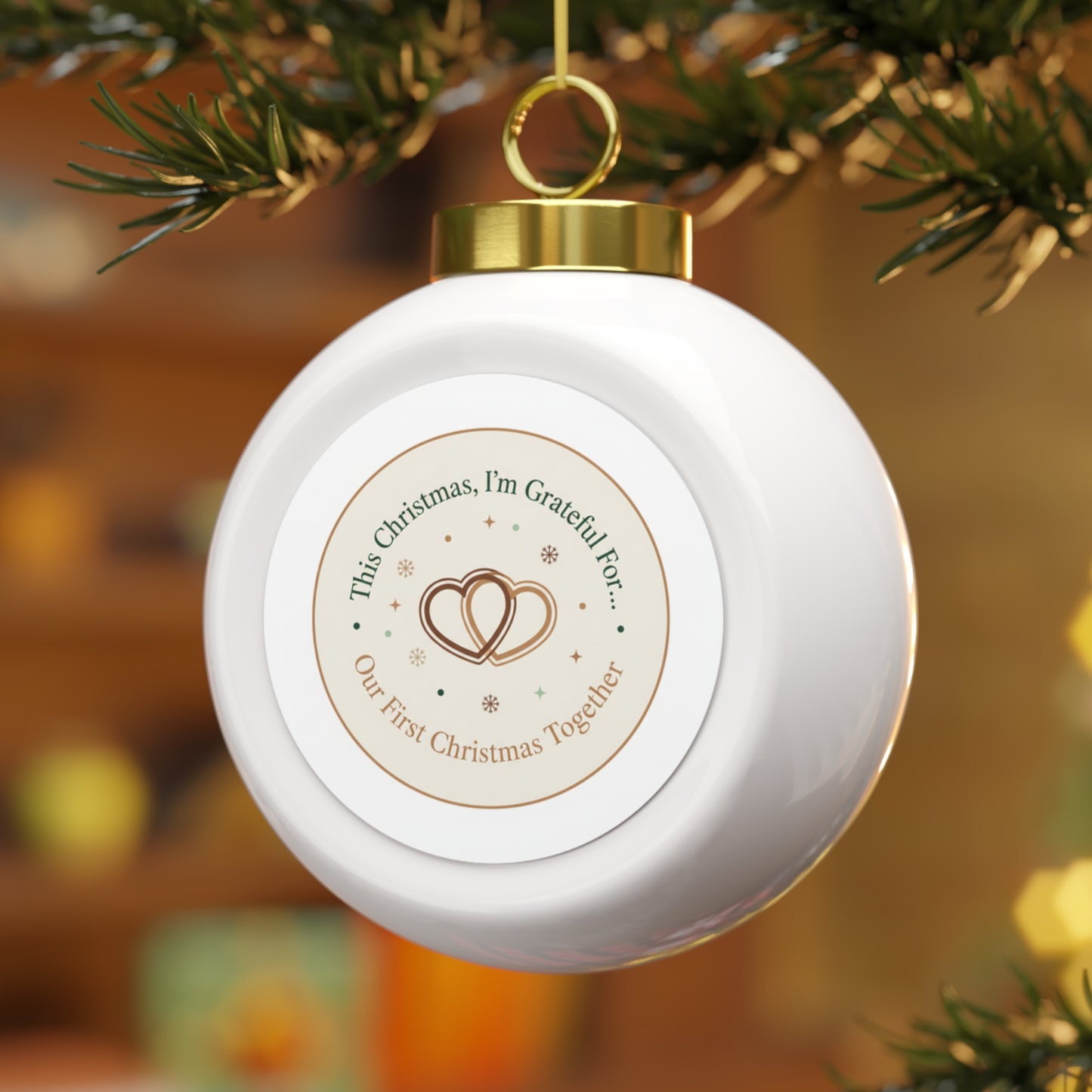 Ceramic Christmas Ball Ornament — Our First Christmas Together