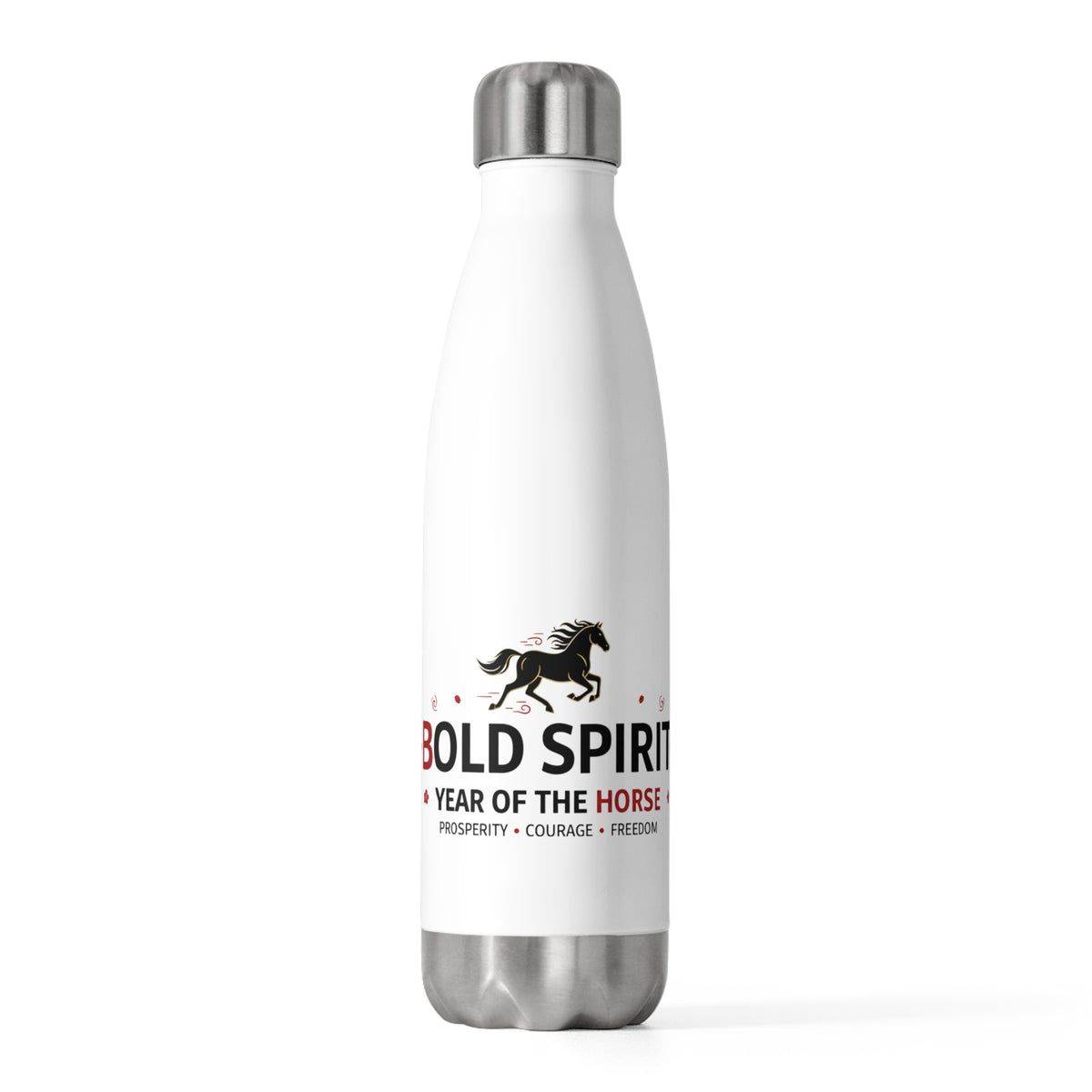 Fire Horse Pose 016 | 20oz Insulated Stainless Steel Tumbler Bottle | Lunar New Year Gift for Family & Teachers | Red Gold Festive