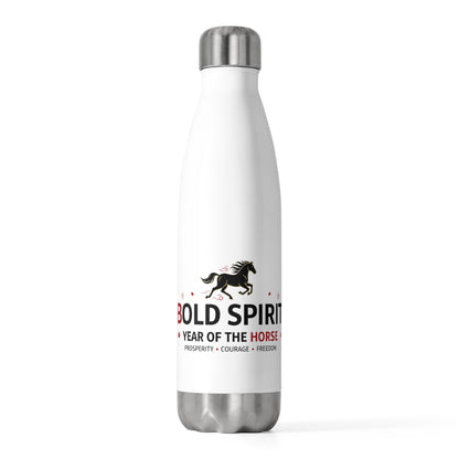 Fire Horse Pose 016 | 20oz Insulated Stainless Steel Tumbler Bottle | Lunar New Year Gift for Family & Teachers | Red Gold Festive