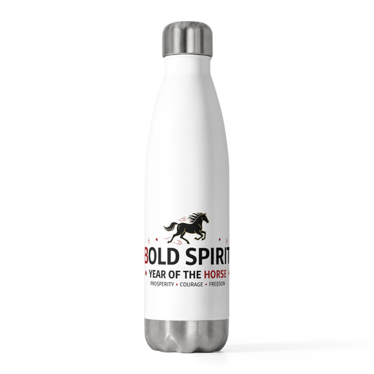 Fire Horse Pose 016 | 20oz Insulated Stainless Steel Tumbler Bottle | Lunar New Year Gift for Family & Teachers | Red Gold Festive