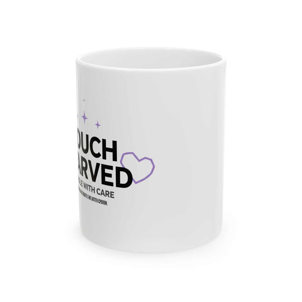 Respectfully Touch Starved | 11oz Ceramic Coffee Mug, Funny Quote | Galentine’s, Friends & College Gift | Minimal Y2K Aesthetic
