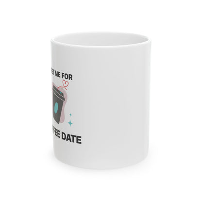 Coffee Date Heart Steam | 11oz Ceramic Coffee Mug for Cozy Sips | Galentine’s & Valentine Gift for Friends | Minimal Y2K Aesthetic