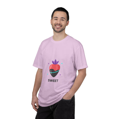 Chocolate-Dipped Strawberry Tee | Unisex Garment-Dyed Cotton T-Shirt | Valentine & Galentine Gift | Y2K Aesthetic Minimal