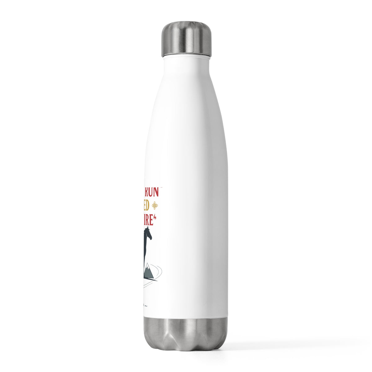 Fire Horse Standing in Mountains | 20oz Insulated Stainless Tumbler | Lunar New Year Gift for Family & Friends | Paper Cut Style