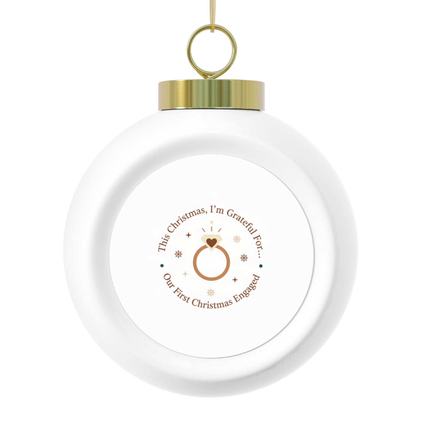 Ceramic Christmas Ball Ornament - Our First Christmas Engaged