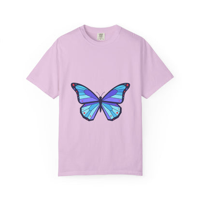 Holographic Butterfly Tee | Garment-Dyed Unisex Comfort Shirt | Valentine & Galentine Gift | Y2K Aesthetic Gradient