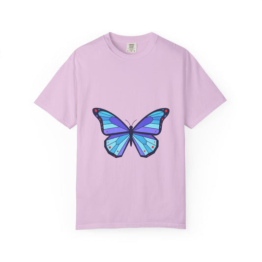 Holographic Butterfly Tee | Garment-Dyed Unisex Comfort Shirt | Valentine & Galentine Gift | Y2K Aesthetic Gradient