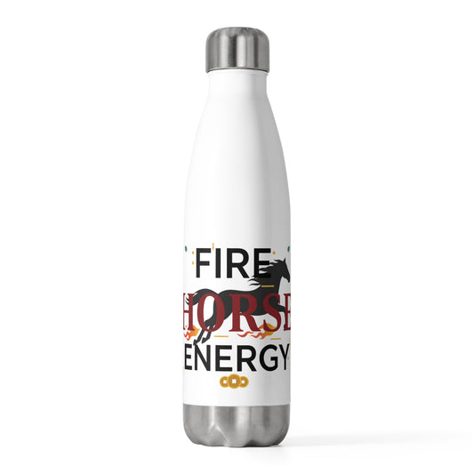 Fire Horse Lunar New Year 2026 | 20oz Insulated Stainless Steel Tumbler Bottle | Family & Teacher Gift | Traditional CNY Red Gold