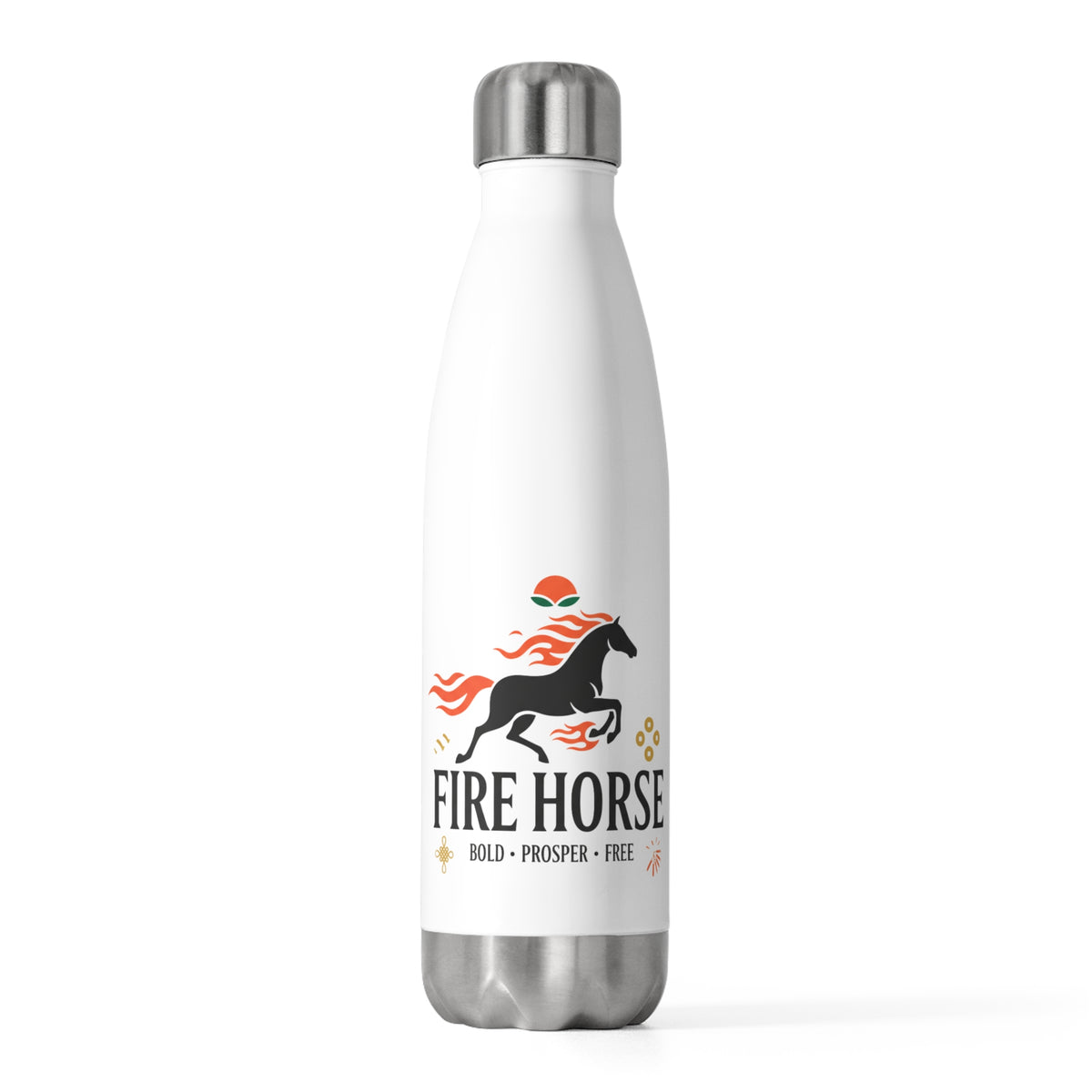 Fire Horse Lunar New Year 2026 | 20oz Insulated Stainless Steel Tumbler Bottle | Family & Teacher Gift | Red Gold CNY Style
