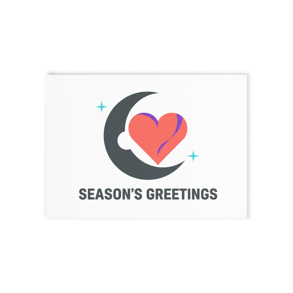 Crescent Moon Heart Gradient | Holiday Greeting Card + Postcard | Valentine, Galentine’s, Lover & Friend | Celestial Y2K