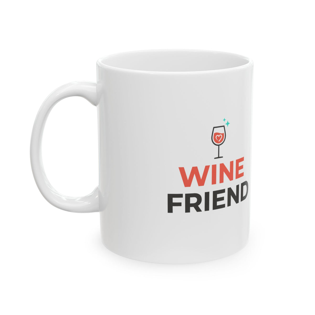 Wine + You = Perfect Night | 11oz Ceramic Coffee Mug for Wine Friend | Galentine’s & Bestie Gift | Minimal Y2K Valentine Aesthetic