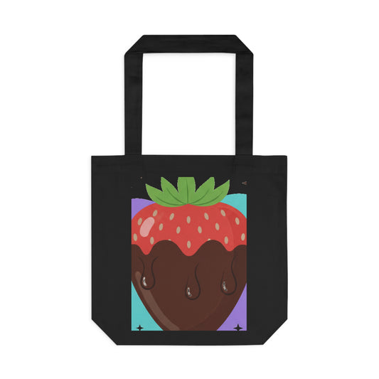 Chocolate Dipped Strawberry | Cotton Tote Bag for Everyday Carry | Valentine & Galentine Gift for Her | Y2K Aesthetic