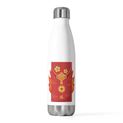 Red Envelope Horse Emblem | 20oz Insulated Tumbler Bottle, Stainless Steel | Lunar New Year 2026 Gift | Gold Foil Red