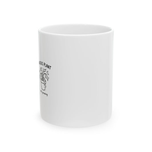 Anxious Wilting Plant Doodle | 11oz Ceramic Coffee Mug for Plant Parents | Friend & Family Gift | Chicken Scratch Irony Sketch