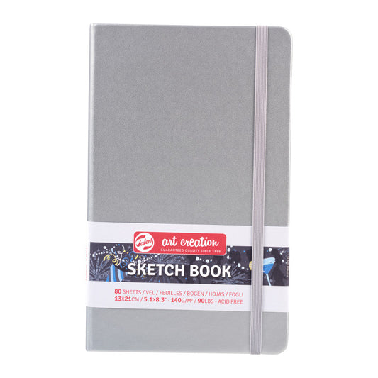 Sketchbook, 80 Sheets, 90lbs, Shiny Silver Cover, 5.1" x 8.3"