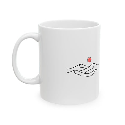 Desert Hills Doodle | 11oz Ceramic Coffee Mug for Daily Sips | Family & Friend Gift | Chicken Scratch Irony Boho