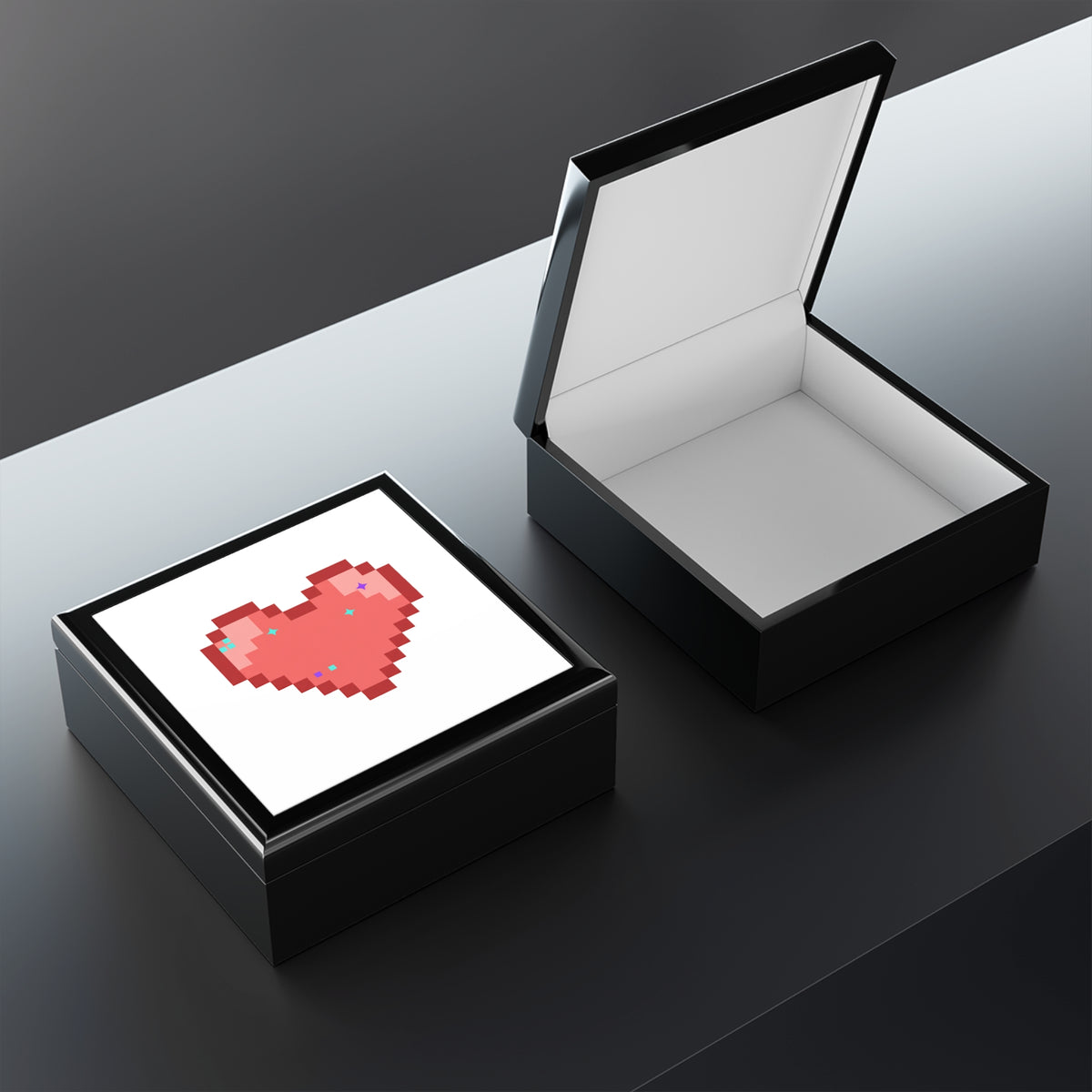 8-Bit Pixel Heart Retro | Jewelry Box for Rings & Earrings | Valentine, Galentine’s & Gamer Gift | Y2K Aesthetic