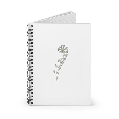 Fern Unfurling Line Art | Spiral Journal Notebook for Notes & Journaling | Back to School Gift for Plant Lovers | Quiet Luxury Botanical